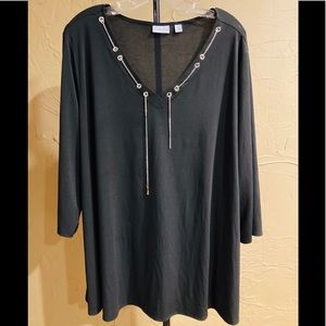 Kim Rogers Solid Black Top size 3X